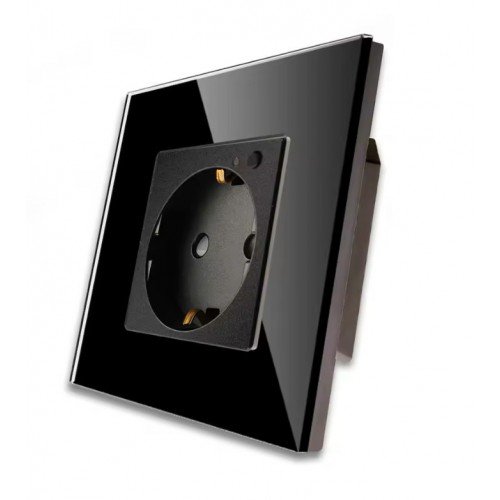 Розумна вбудована WiFi розетка чорна